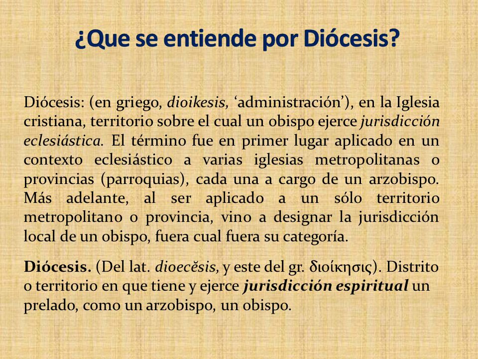 ¿Que se entiende por Diócesis