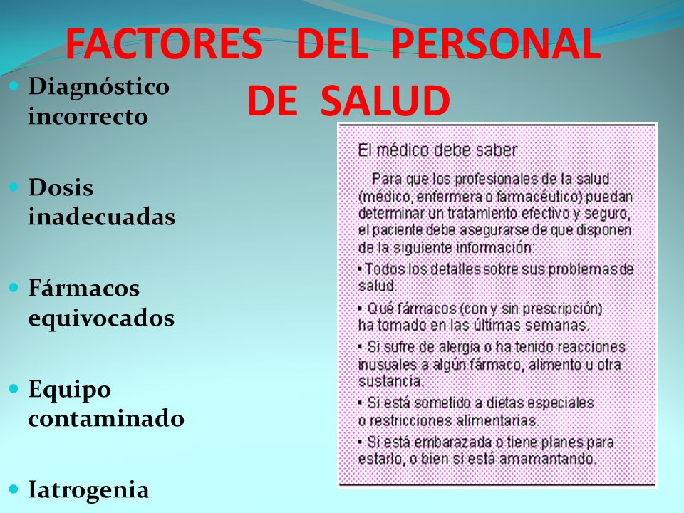 FACTORES DEL PERSONAL DE SALUD