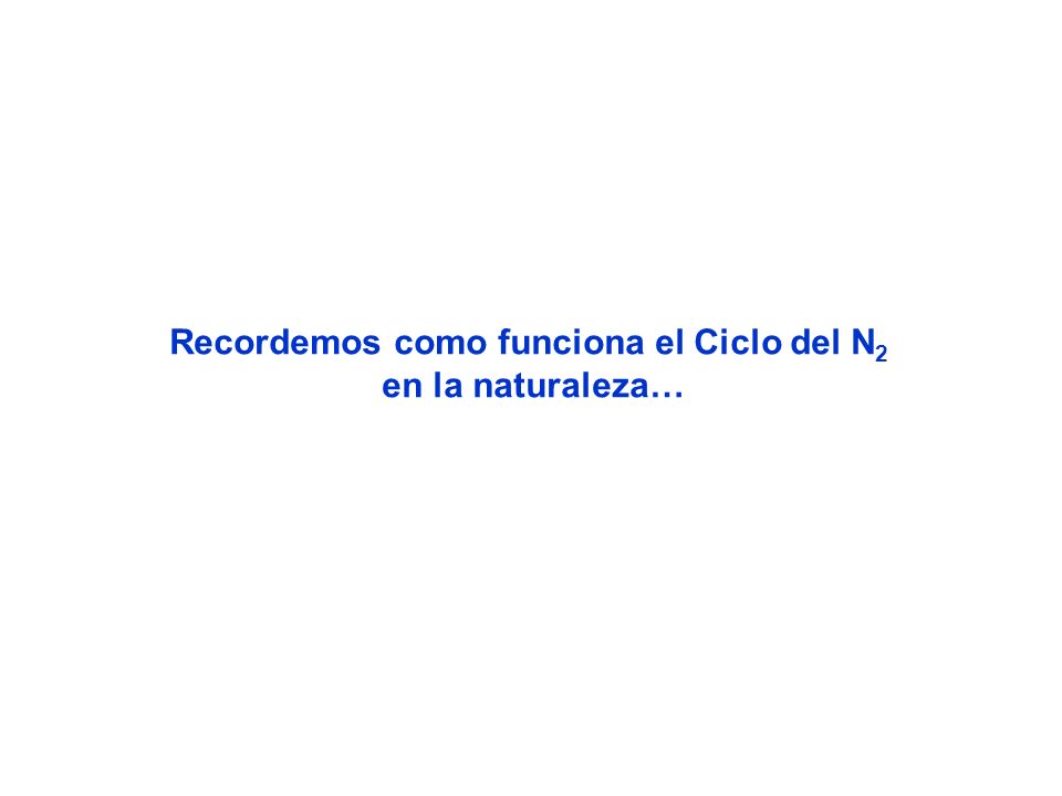 Recordemos como funciona el Ciclo del N2