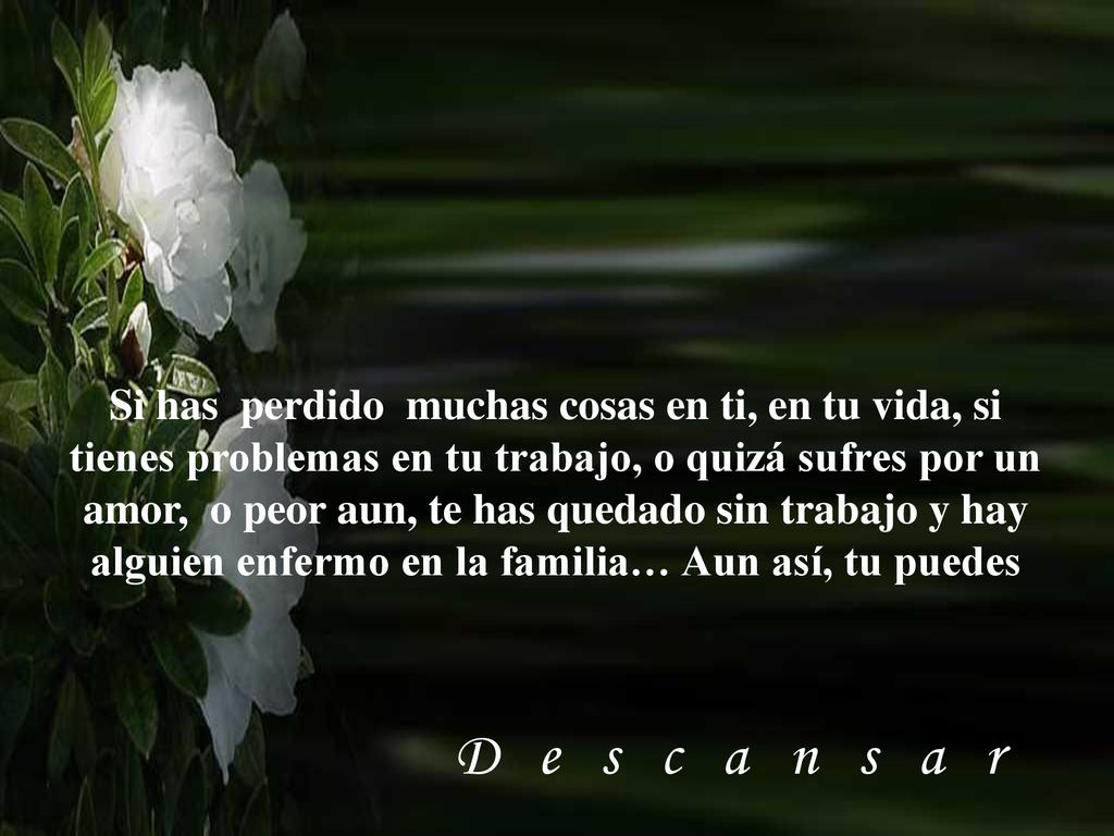 Si has perdido muchas cosas en ti, en tu vida, si tienes problemas en tu trabajo, o quizá sufres por un amor, o peor aun, te has quedado sin trabajo y hay alguien enfermo en la familia… Aun así, tu puedes
