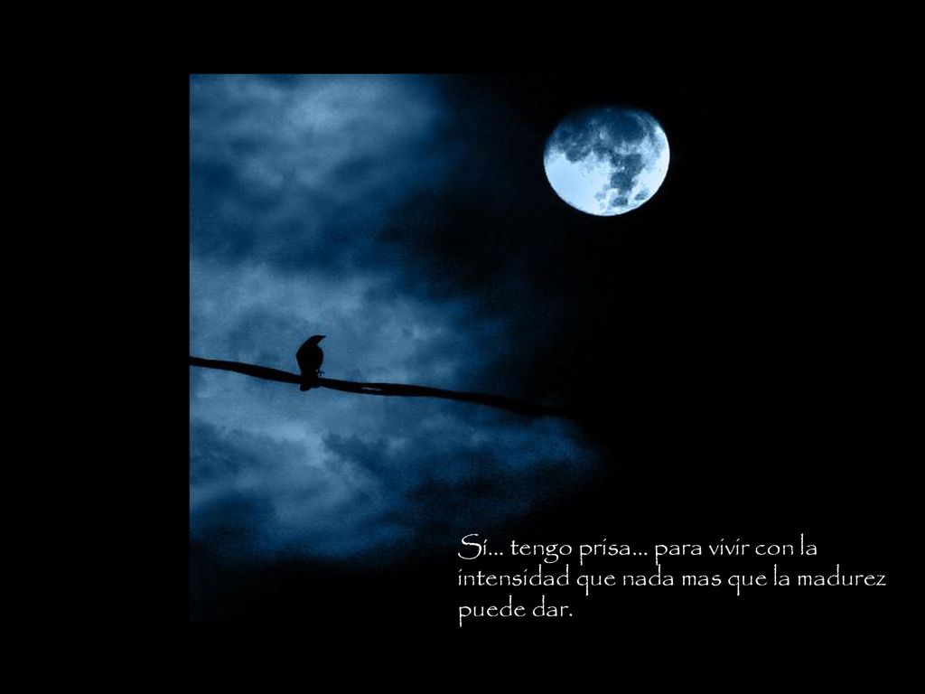 Sí… tengo prisa… para vivir con la intensidad que nada mas que la madurez puede dar.