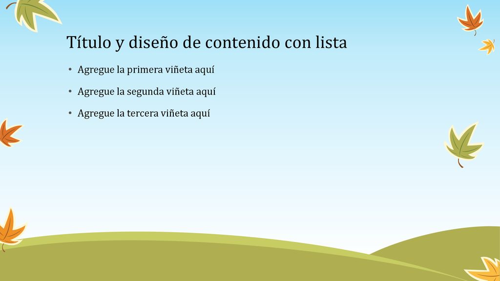 Título y diseño de contenido con lista