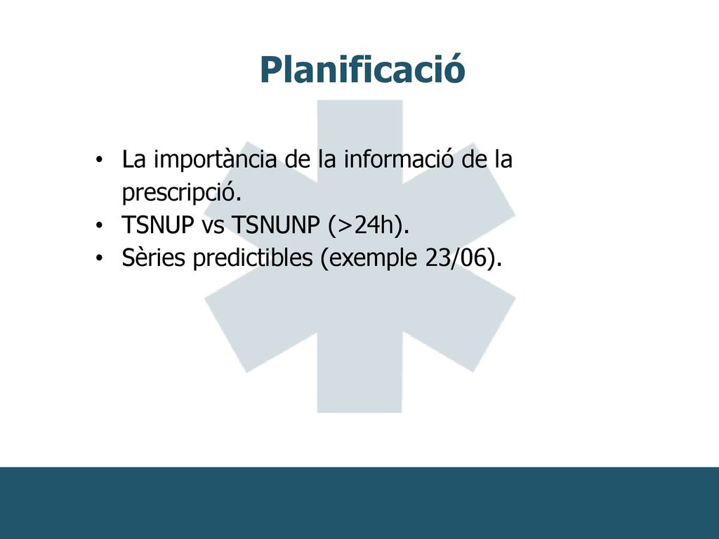 Planificació La importància de la informació de la prescripció.