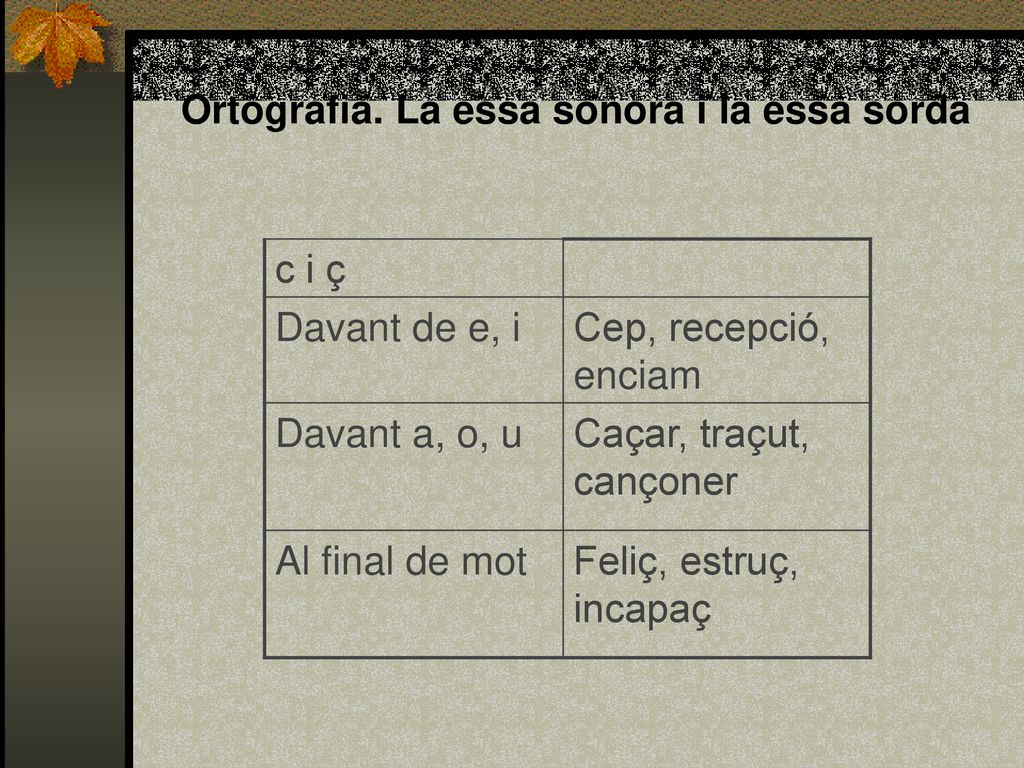 Ortografia. La essa sonora i la essa sorda