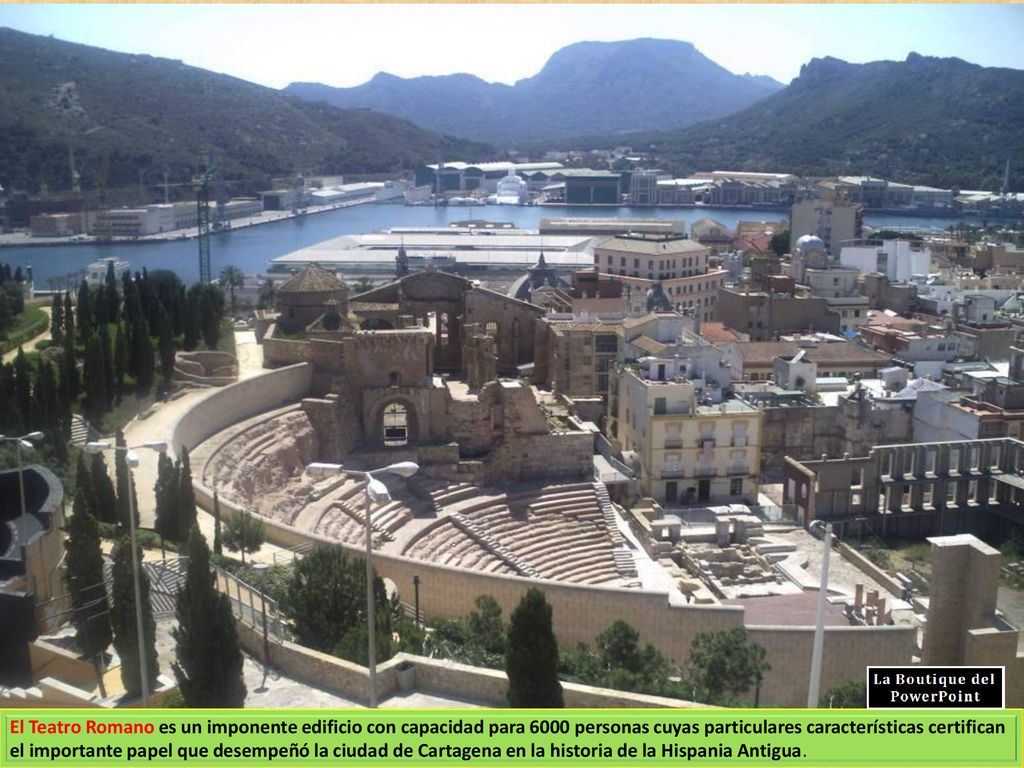 El Teatro Romano es un imponente edificio con capacidad para 6000 personas cuyas particulares características certifican el importante papel que desempeñó la ciudad de Cartagena en la historia de la Hispania Antigua.