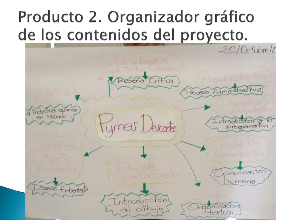 Producto 2. Organizador gráfico de los contenidos del proyecto.