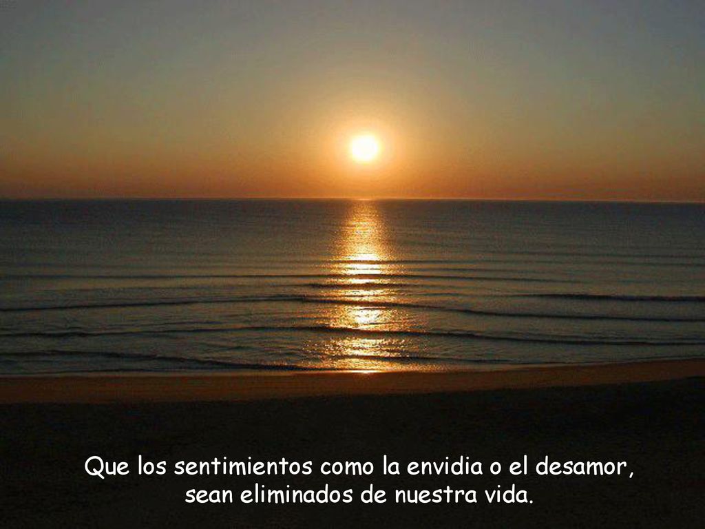 Que los sentimientos como la envidia o el desamor, sean eliminados de nuestra vida.
