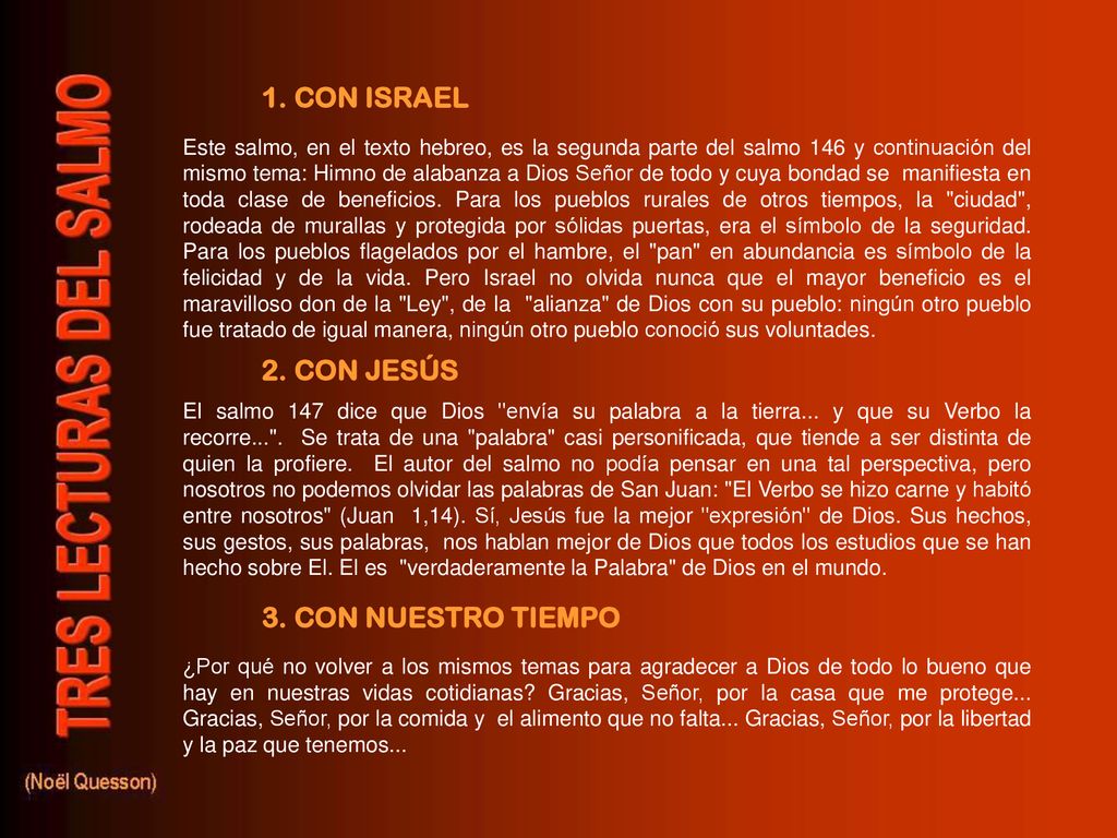 1. CON ISRAEL 2. CON JESÚS 3. CON NUESTRO TIEMPO