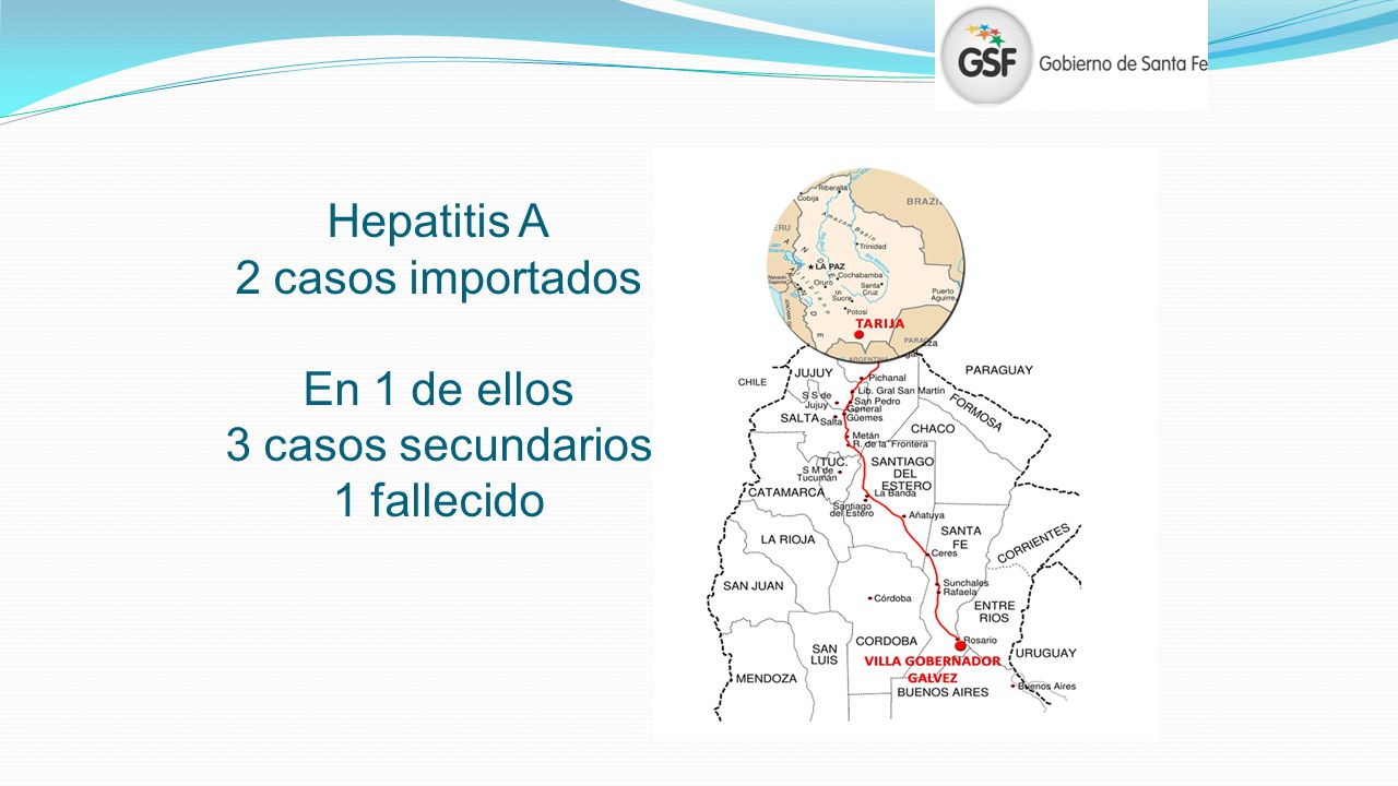 Hepatitis A 2 casos importados En 1 de ellos 3 casos secundarios 1 fallecido