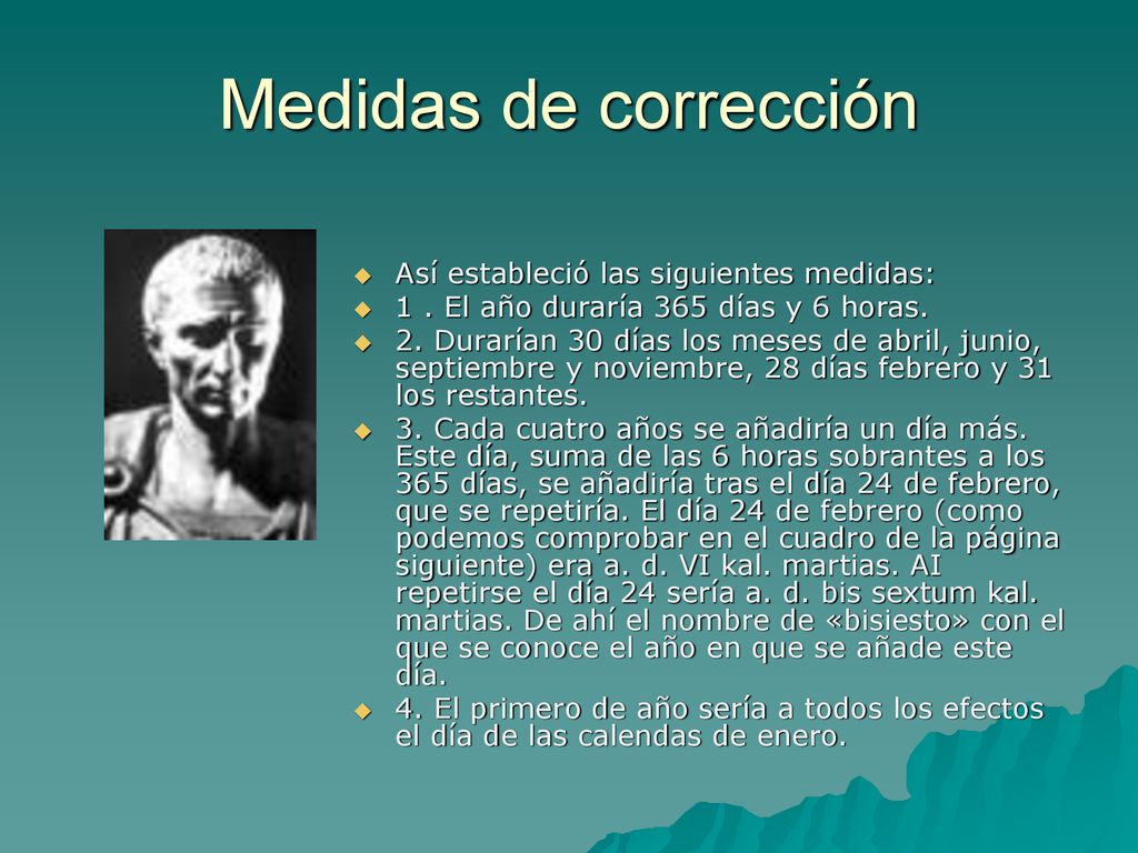 Medidas de corrección Así estableció las siguientes medidas: