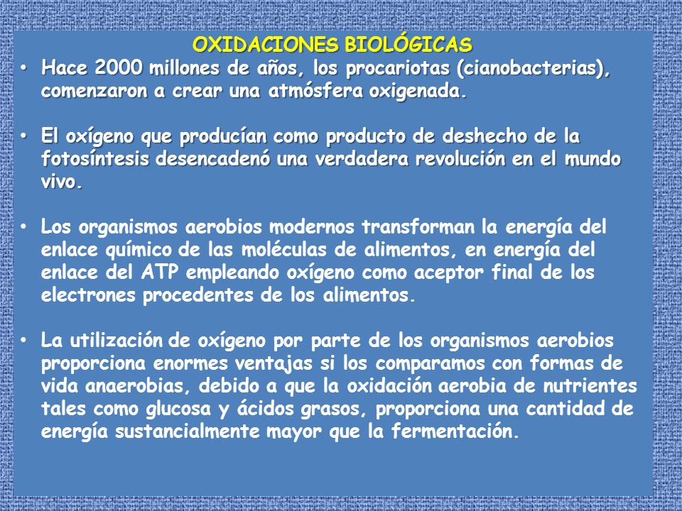 OXIDACIONES BIOLÓGICAS