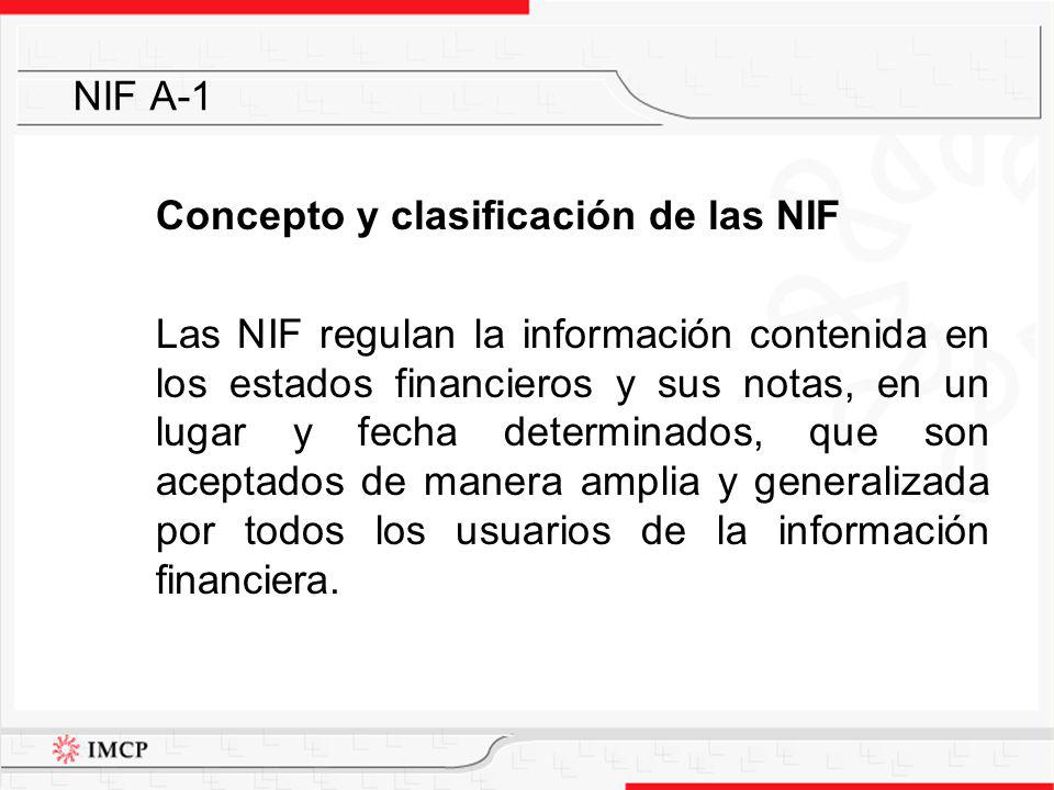 Concepto y clasificación de las NIF