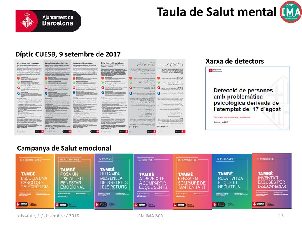 Taula de Salut mental Díptic CUESB, 9 setembre de 2017