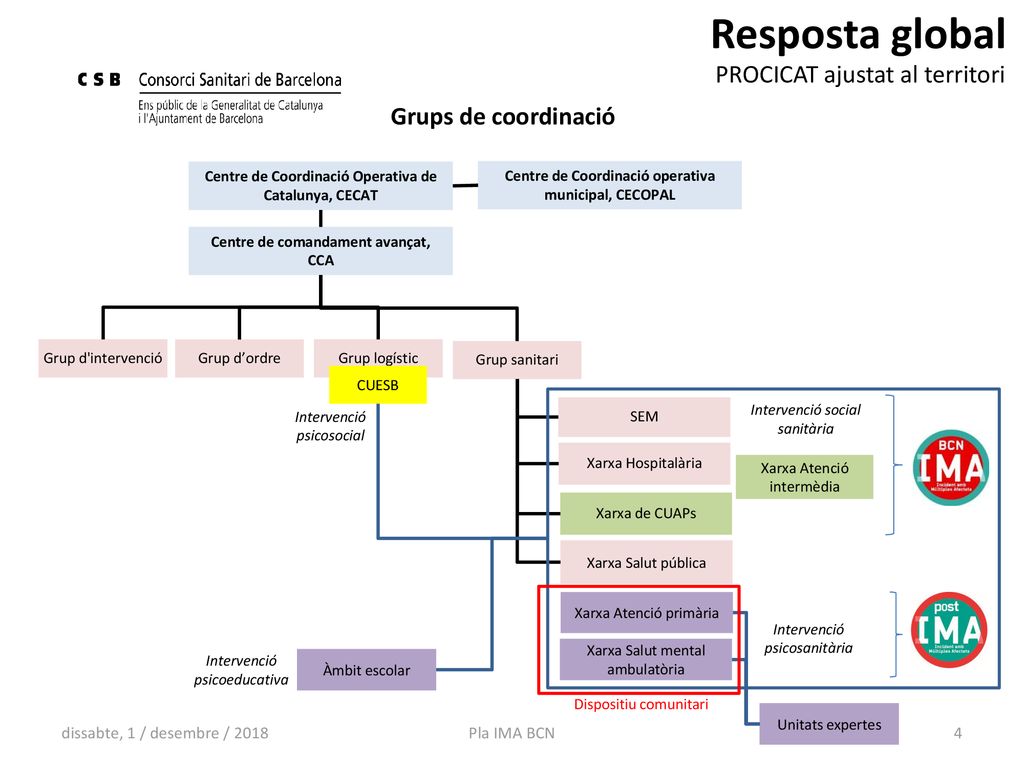 Resposta global PROCICAT ajustat al territori Grups de coordinació