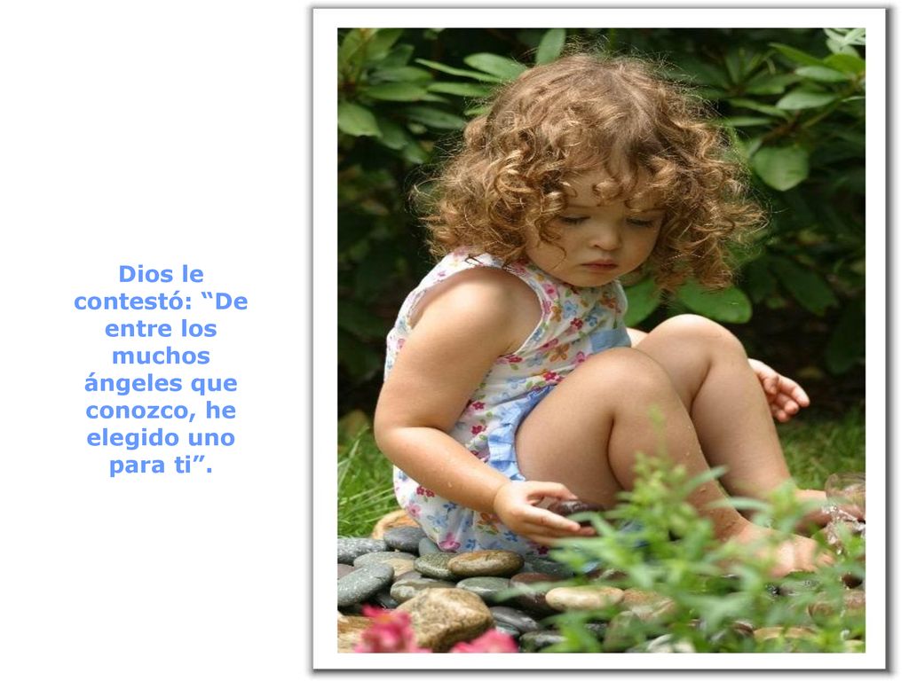 Dios le contestó: De entre los muchos ángeles que conozco, he elegido uno para ti .