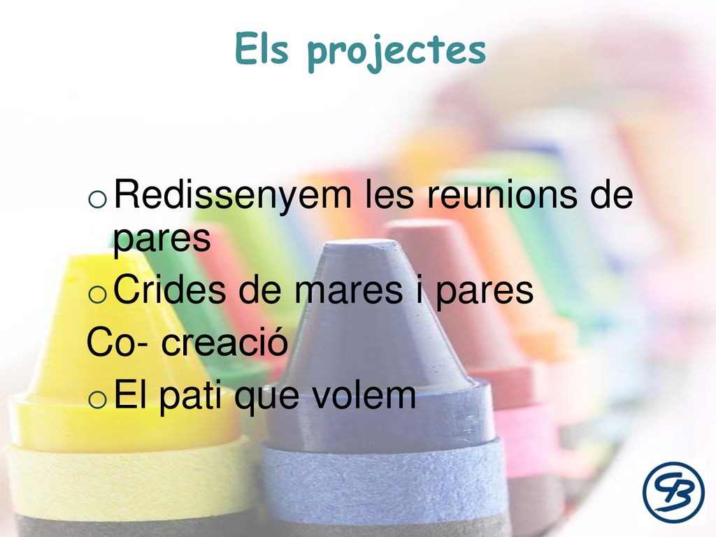 Els projectes Redissenyem les reunions de pares. Crides de mares i pares.