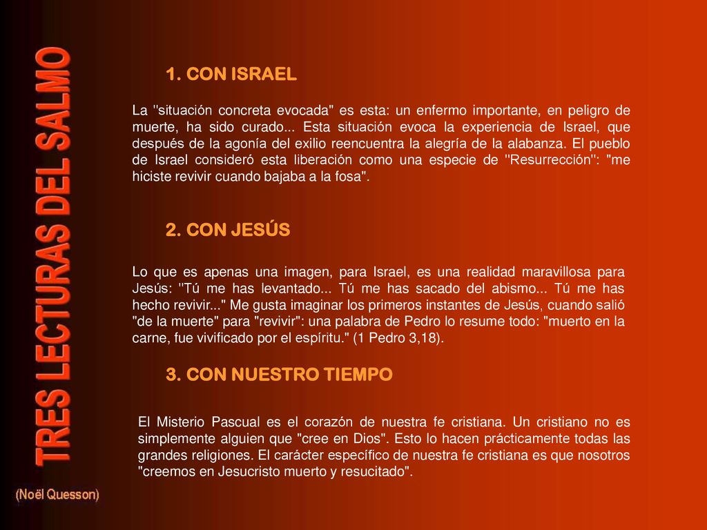 1. CON ISRAEL 2. CON JESÚS 3. CON NUESTRO TIEMPO