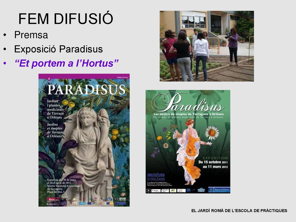 FEM DIFUSIÓ Premsa Exposició Paradisus Et portem a l’Hortus