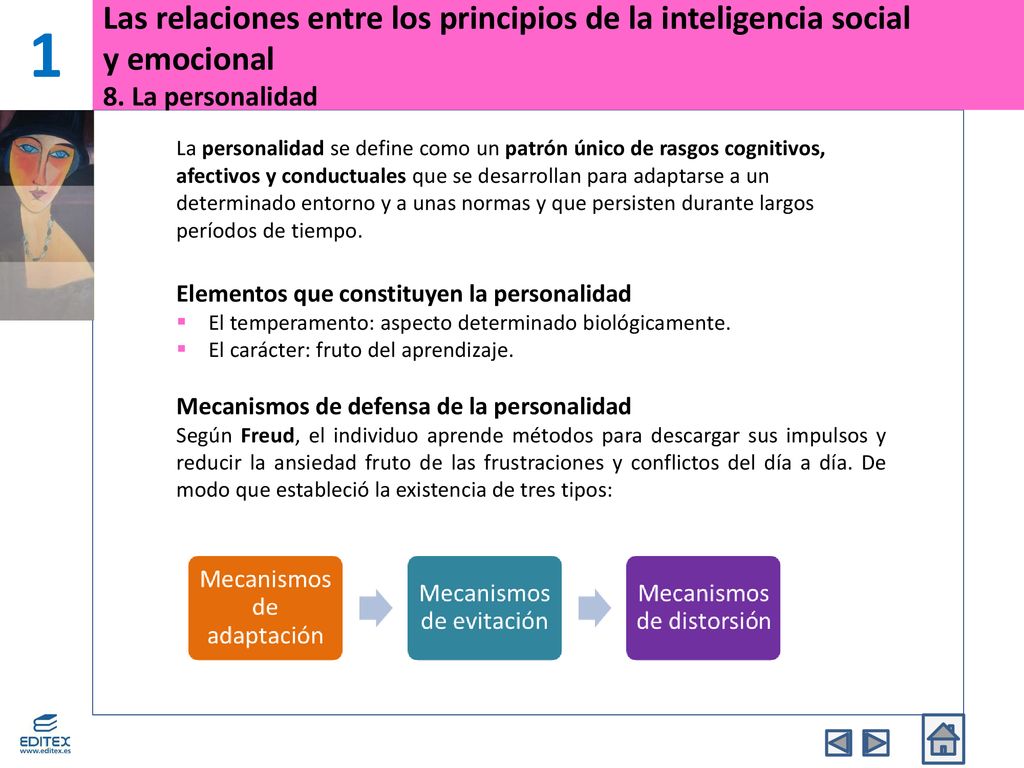 1 Las relaciones entre los principios de la inteligencia social y emocional 8. La personalidad.