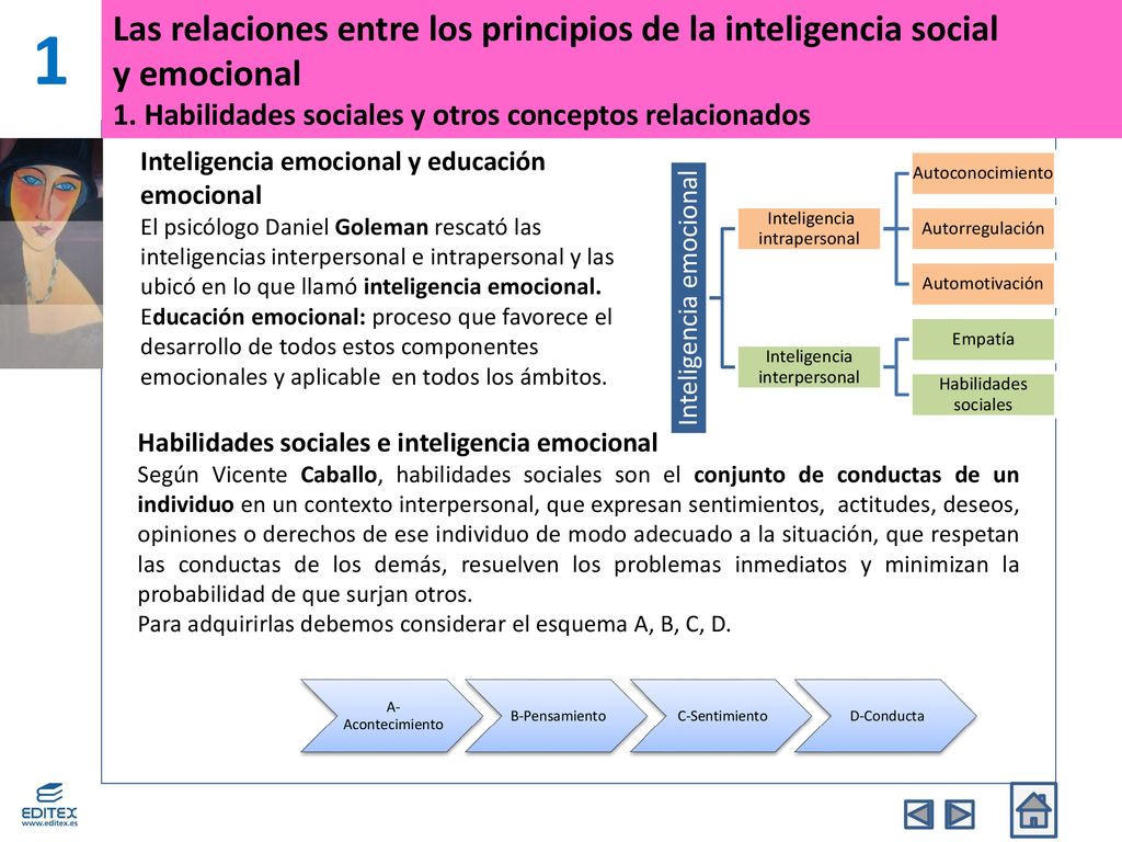 1 Las relaciones entre los principios de la inteligencia social y emocional 1. Habilidades sociales y otros conceptos relacionados.