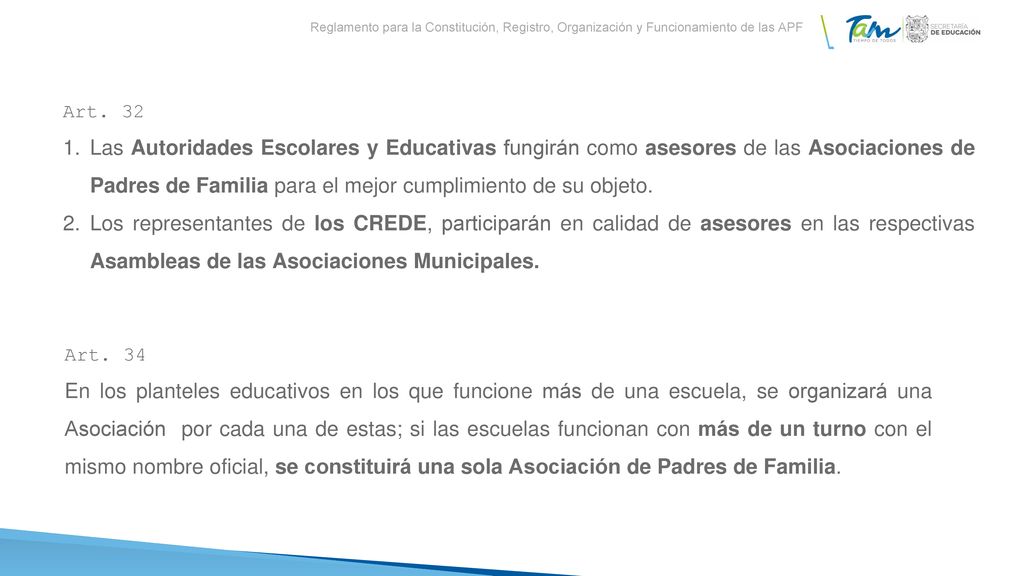 Reglamento para la Constitución, Registro, Organización y Funcionamiento de las APF