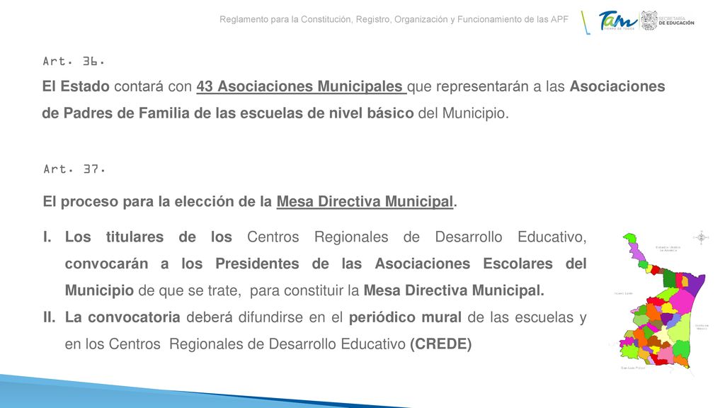 El proceso para la elección de la Mesa Directiva Municipal.