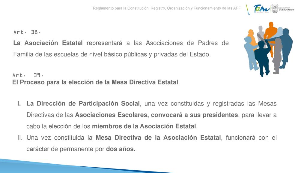 El Proceso para la elección de la Mesa Directiva Estatal.