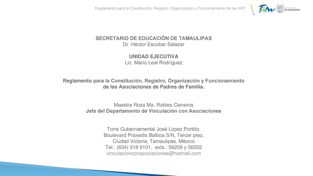SECRETARIO DE EDUCACIÓN DE TAMAULIPAS Dr. Héctor Escobar Salazar