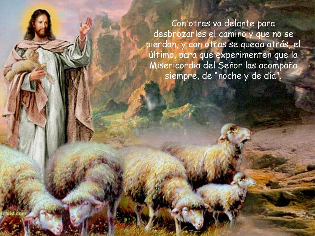 Con otras va delante para desbrozarles el camino y que no se pierdan, y con otras se queda atrás, el último, para que experimenten que la Misericordia del Señor las acompaña siempre, de noche y de día .