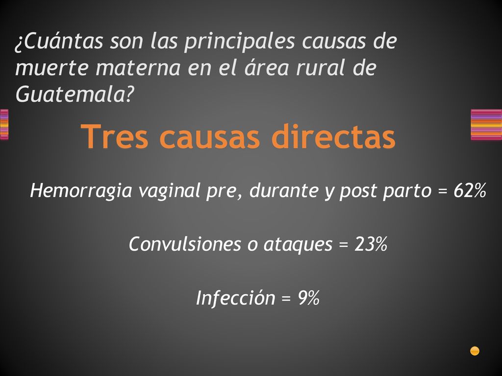 ¿Cuántas son las principales causas de muerte materna en el área rural de Guatemala