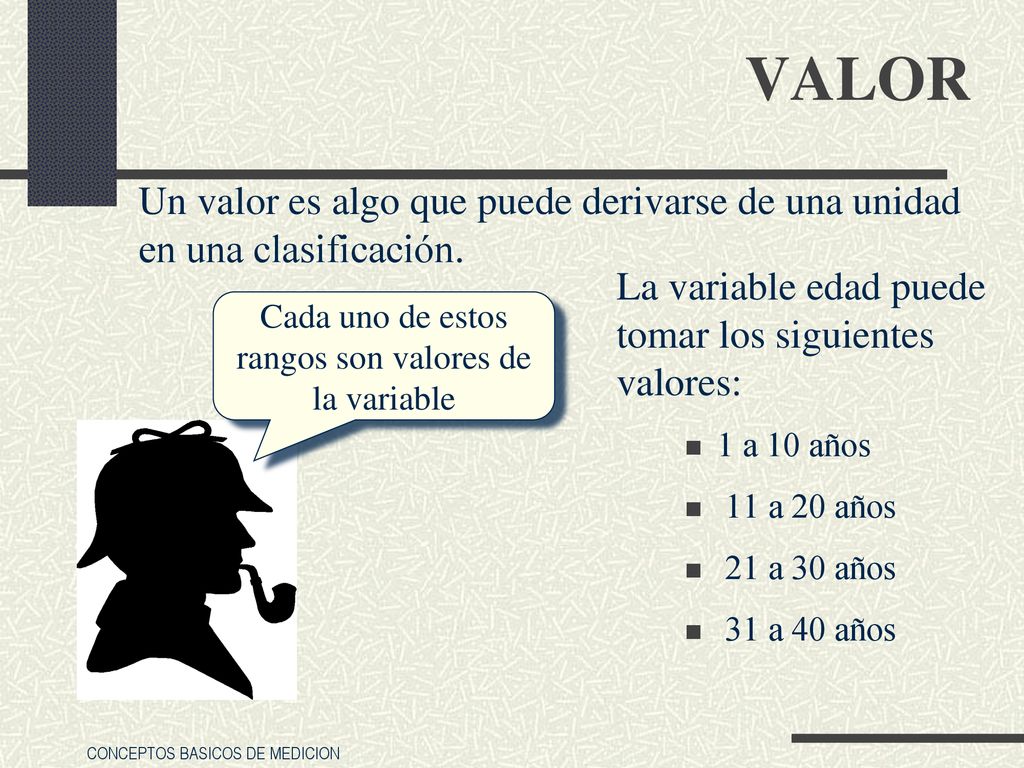 Cada uno de estos rangos son valores de la variable