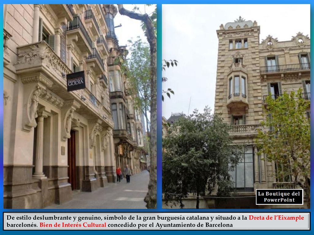 De estilo deslumbrante y genuino, símbolo de la gran burguesía catalana y situado a la Dreta de l’Eixample barcelonés.