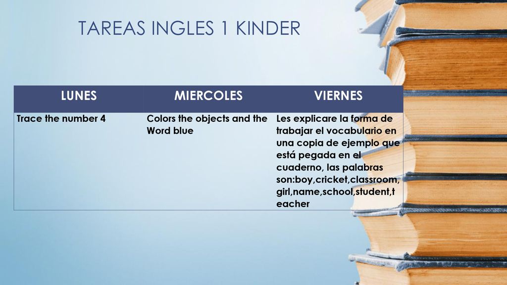 TAREAS INGLES 1 KINDER LUNES MIERCOLES VIERNES Trace the number 4