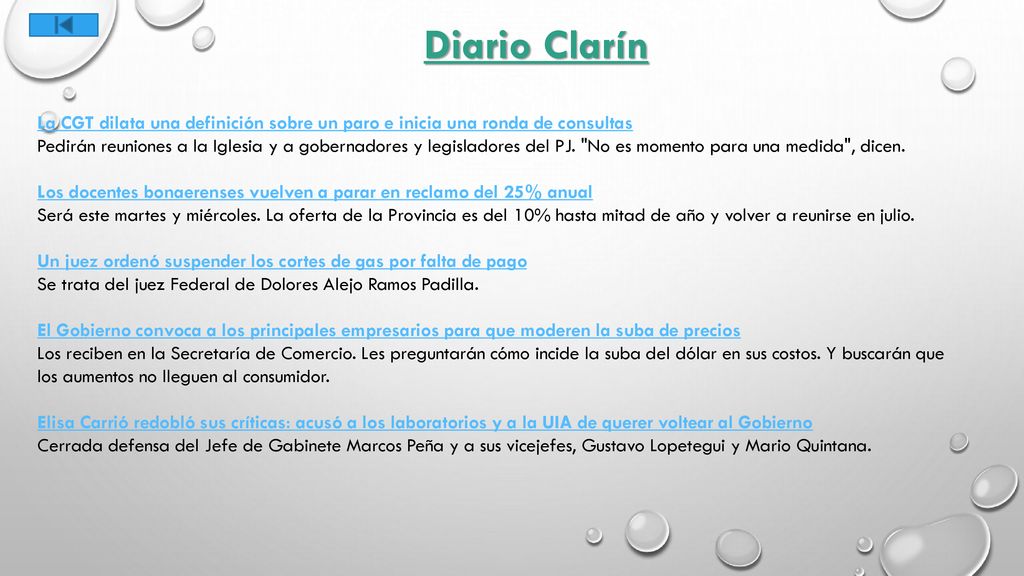 Diario Clarín La CGT dilata una definición sobre un paro e inicia una ronda de consultas.