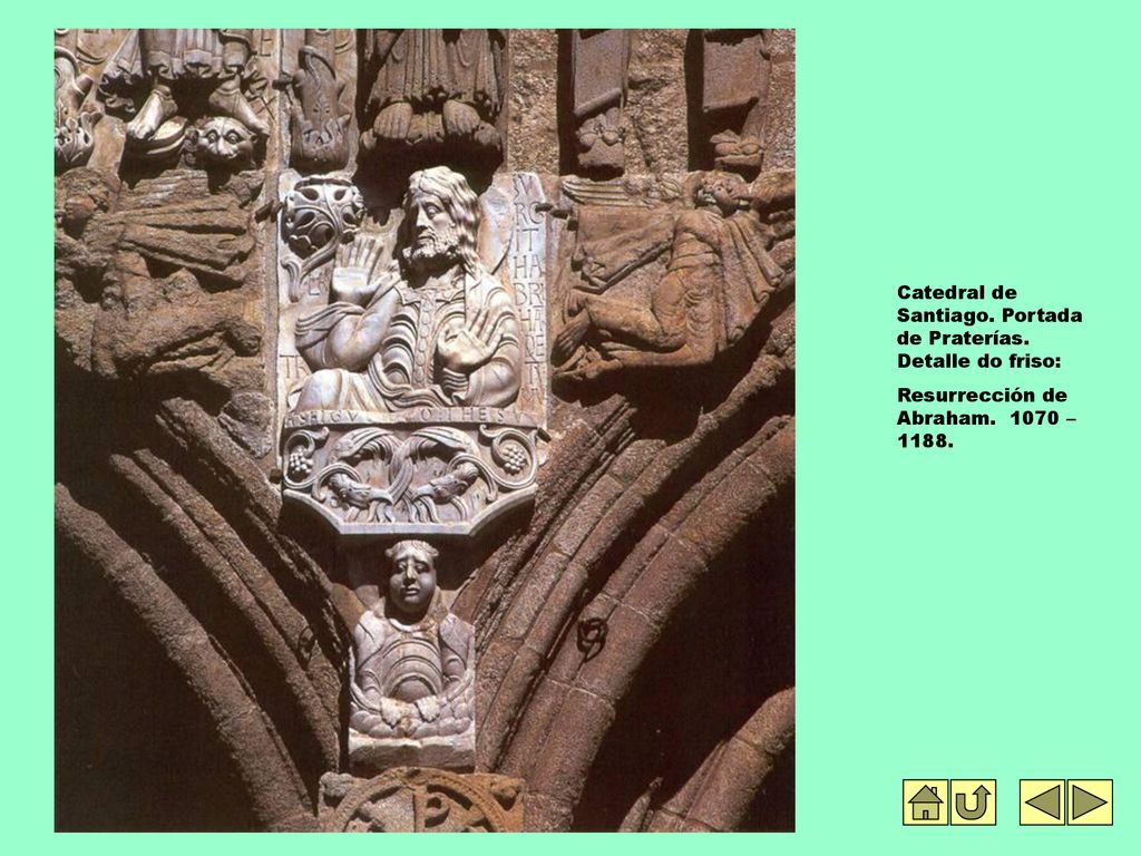 Catedral de Santiago. Portada de Praterías. Detalle do friso: