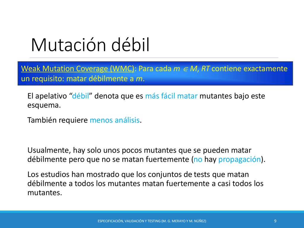 Especificación, Validación y Testing (M. G. Merayo y M. Núñez)