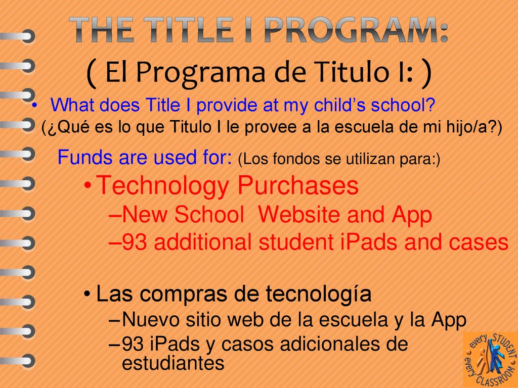 The Title I Program: ( El Programa de Titulo I: )