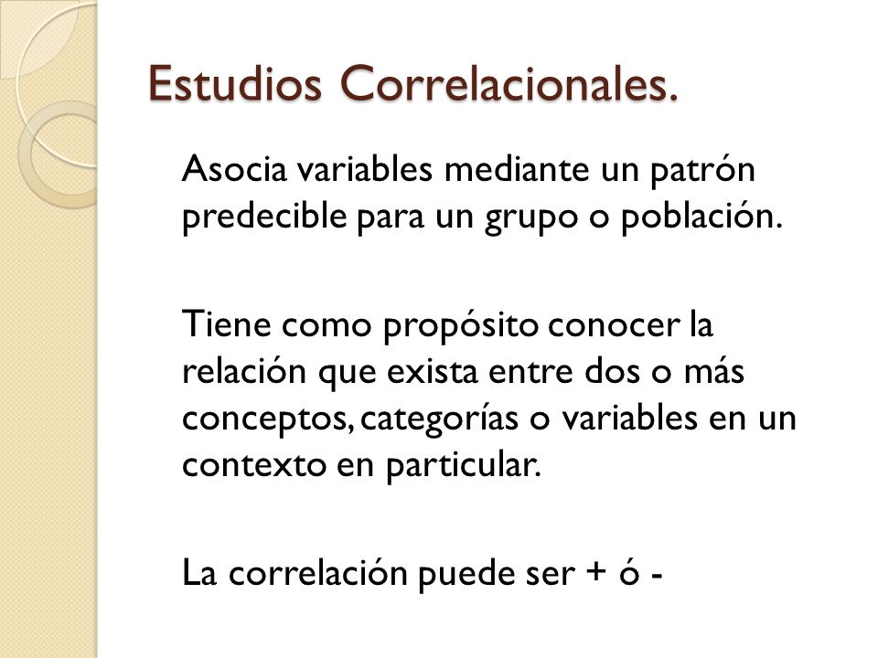 Estudios Correlacionales.