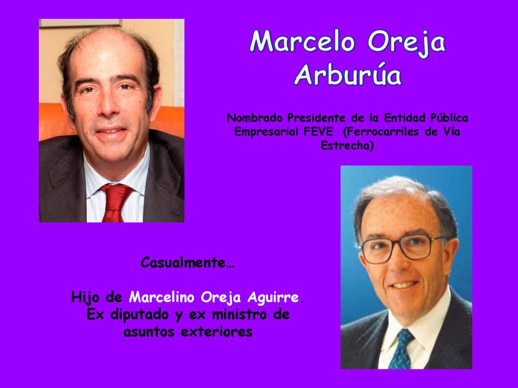 Marcelo Oreja Arburúa Nombrado Presidente de la Entidad Pública Empresarial FEVE (Ferrocarriles de Vía Estrecha)