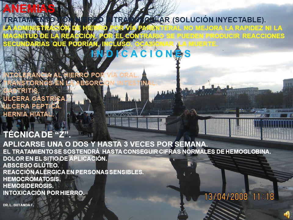 ANEMIAS I N D I C A C I O N E S TÉCNICA DE Z .