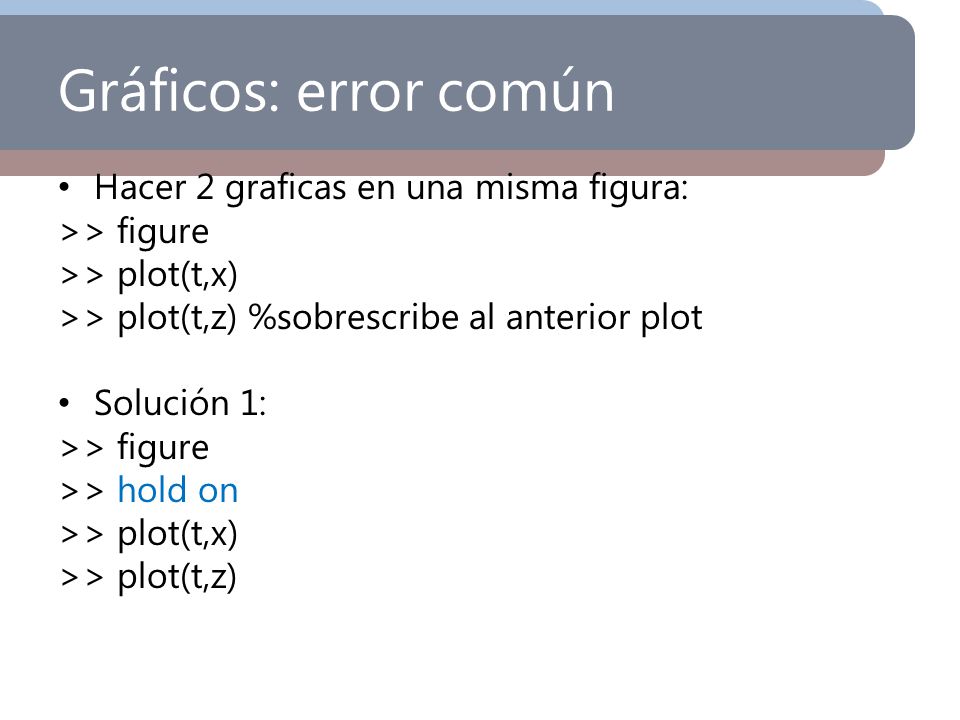 Gráficos: error común Hacer 2 graficas en una misma figura: