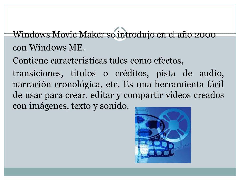 Windows Movie Maker se introdujo en el año 2000 con Windows ME