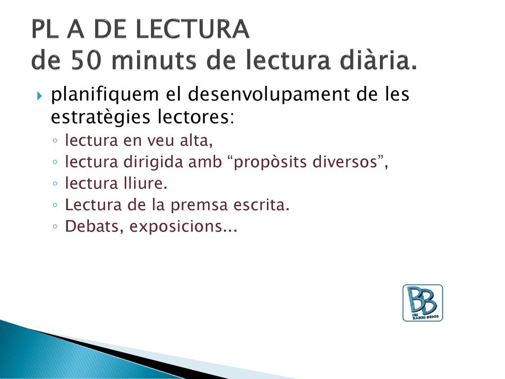 PL A DE LECTURA de 50 minuts de lectura diària.