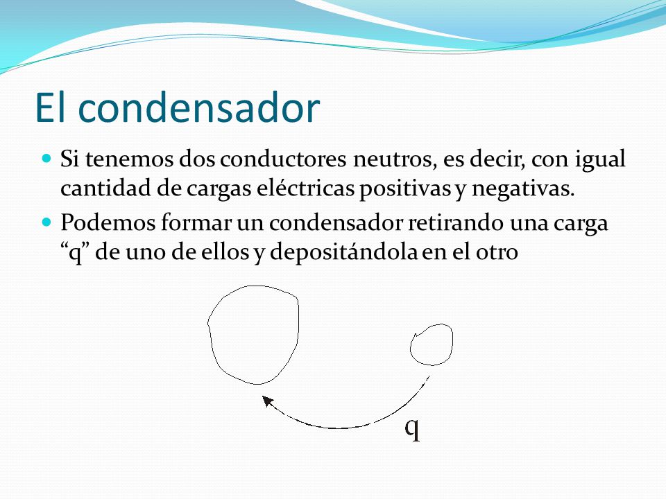 El condensador Si tenemos dos conductores neutros, es decir, con igual cantidad de cargas eléctricas positivas y negativas.