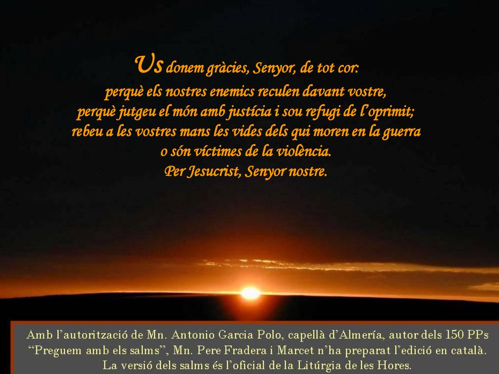 Us donem gràcies, Senyor, de tot cor: