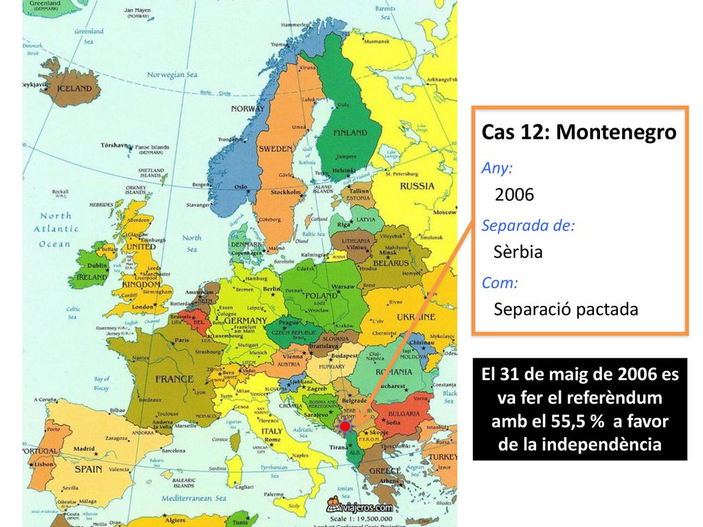 Cas 12: Montenegro Any: Separada de: Sèrbia. Com: Separació pactada.