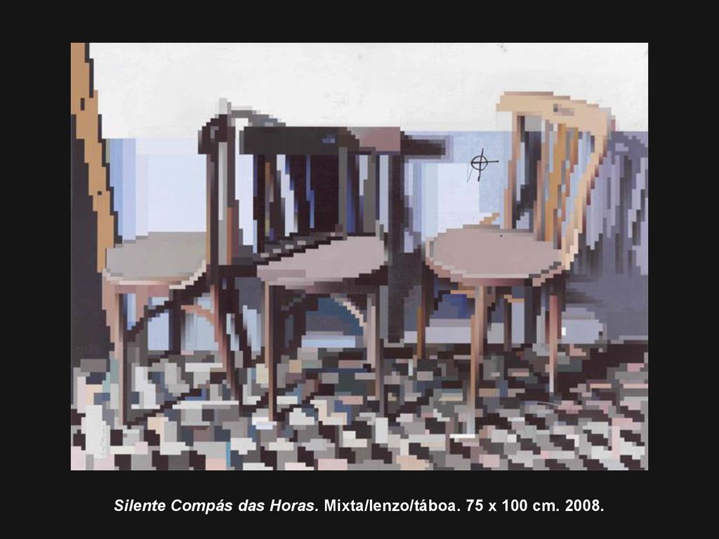 Silente Compás das Horas. Mixta/lenzo/táboa. 75 x 100 cm