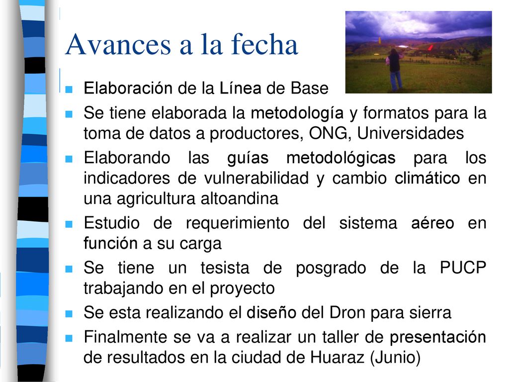 Avances a la fecha Elaboración de la Línea de Base