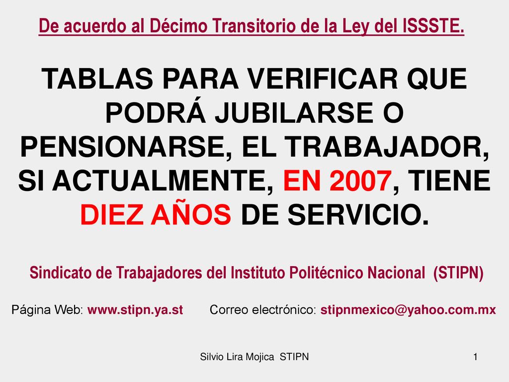De acuerdo al Décimo Transitorio de la Ley del ISSSTE.