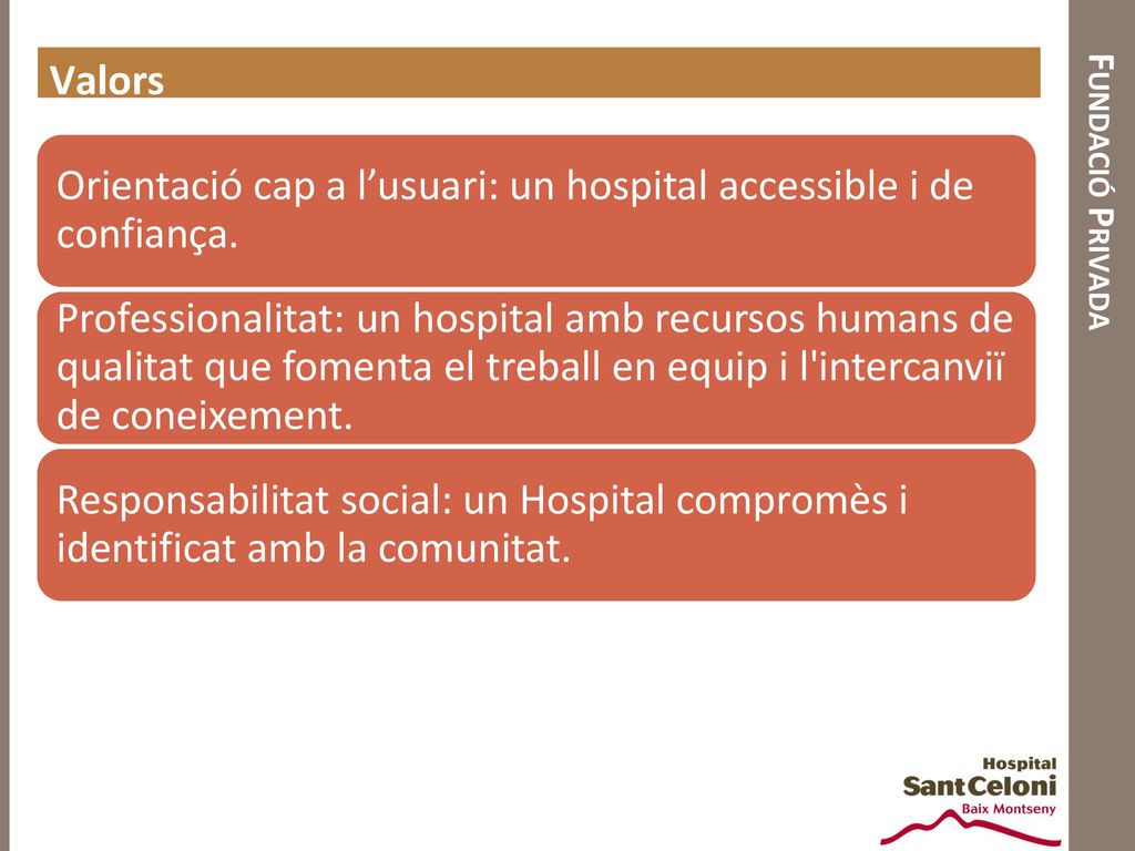 Orientació cap a l’usuari: un hospital accessible i de confiança.